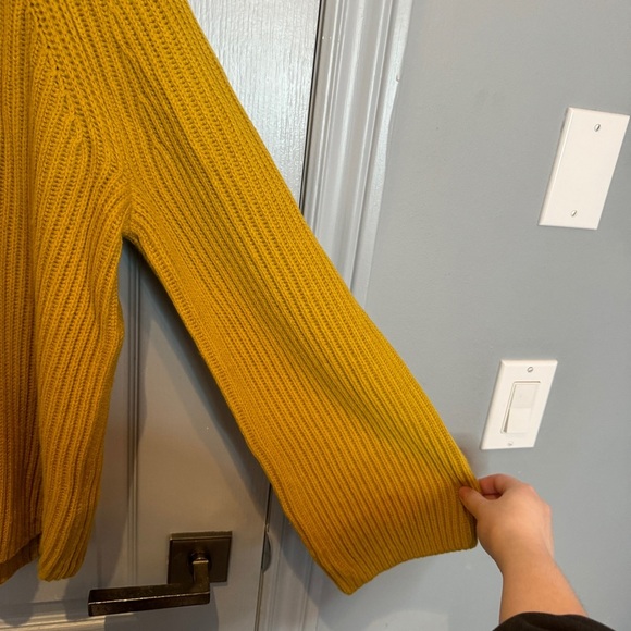 NWOT REISS Janette Half Zip Knit Sweater Size S Mustard Yellow Wool Blend Cozy - Picture 8 of 15